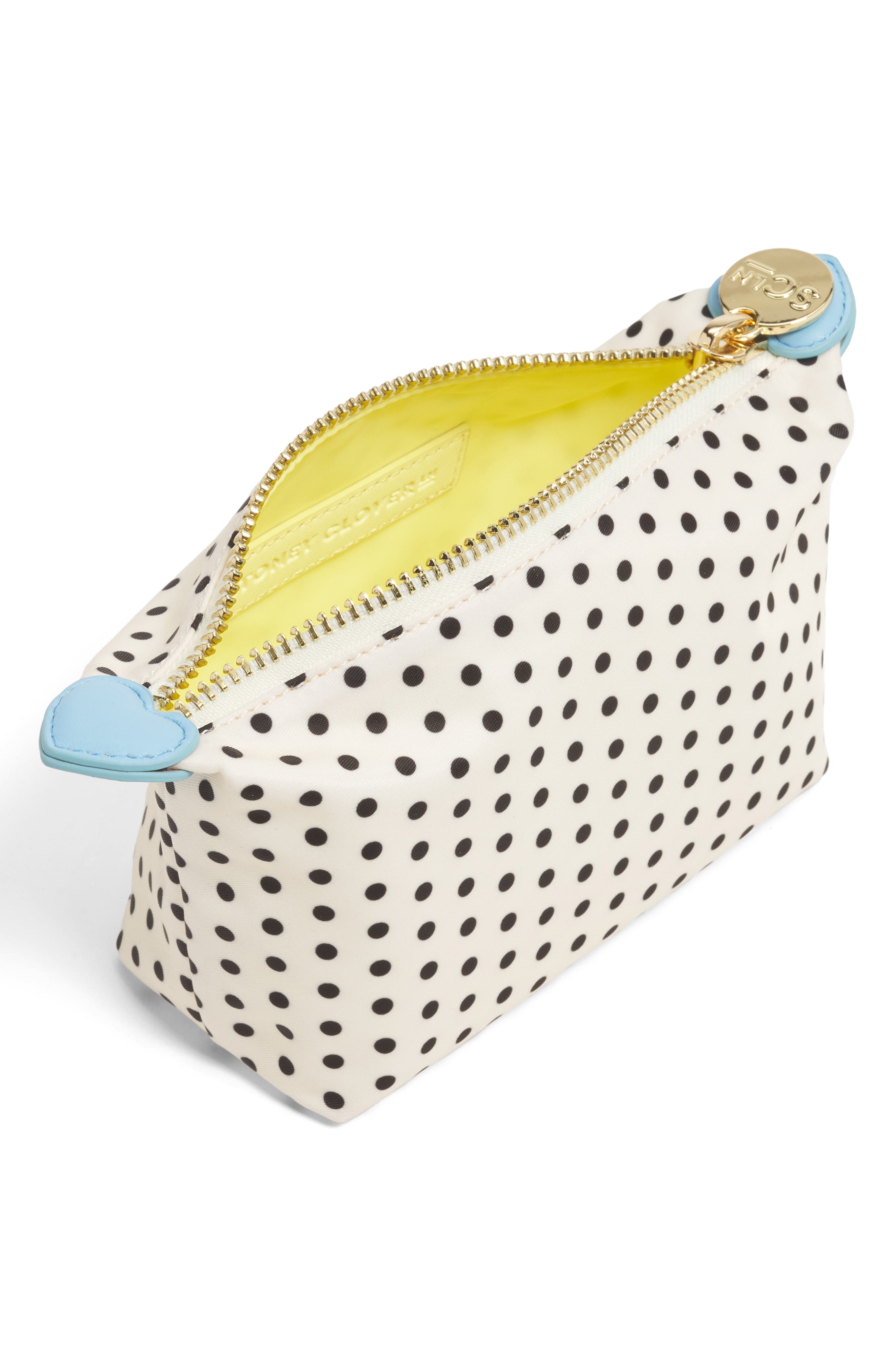 Stoney Clover Lane Nylon Dot Print Pouchette, Alternate, color, Small Dot Black Base
