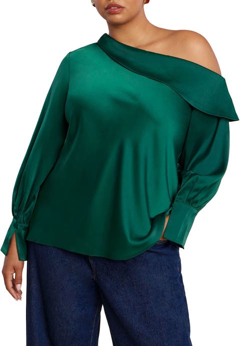 Asym Foldover Blouse (Plus Available)