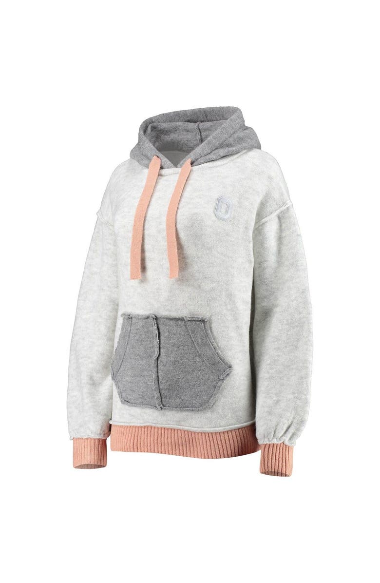 GAMEDAY COUTURE Women's Gameday Couture Gray Ohio State Buckeyes Effortlessly Essential Sweater Knit Tri-Blend Pullover Hoodie, Alternate, color, 