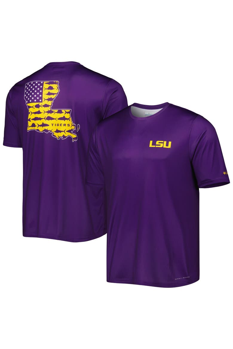 Men's Columbia Purple LSU Tigers Terminal Tackle Omni-Shade T-Shirt, Main, color, Purple