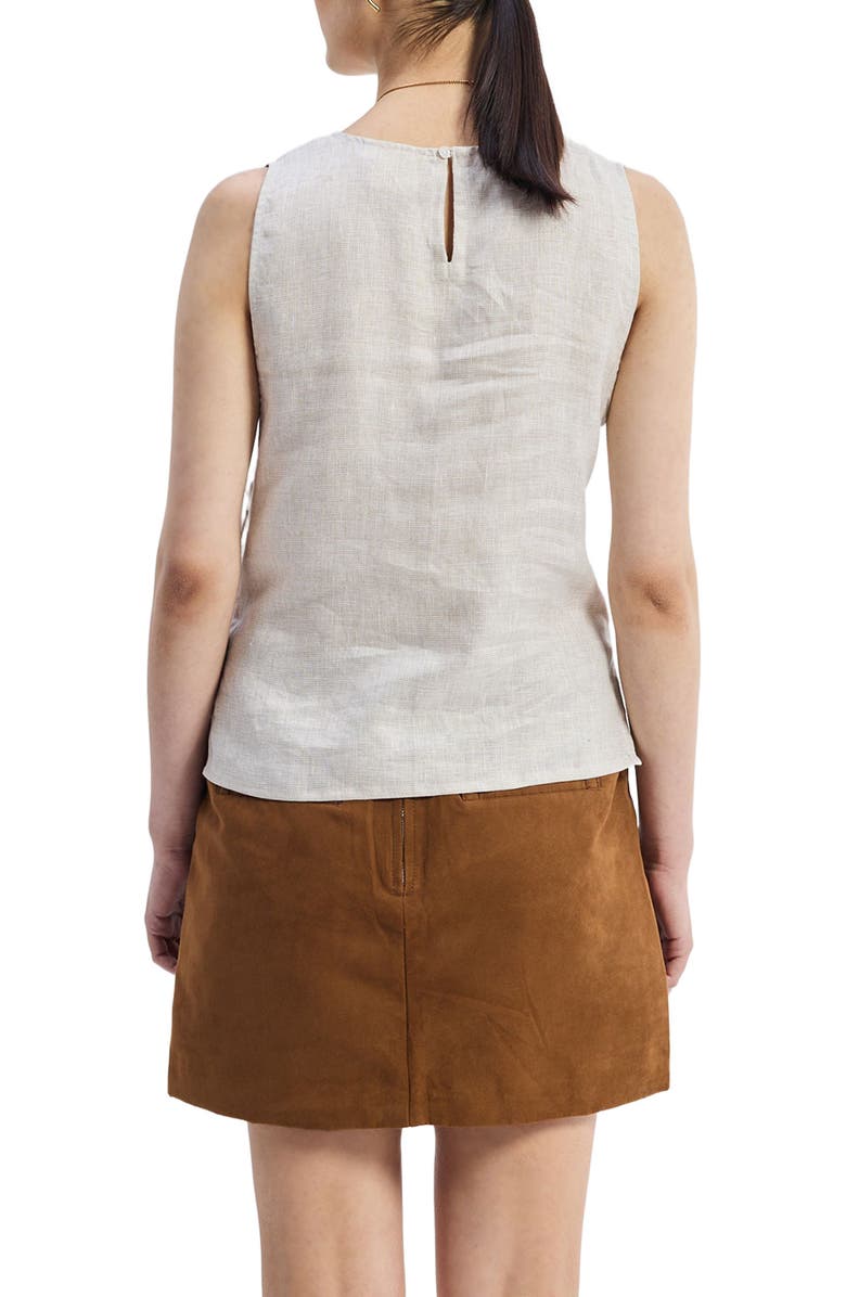 Reistor Boat Neck Top in Checkered Linen, Alternate, color, Linen Check