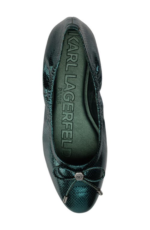 Karl Lagerfeld Paris Velma Snakeskin Embossed Ballet Flat
