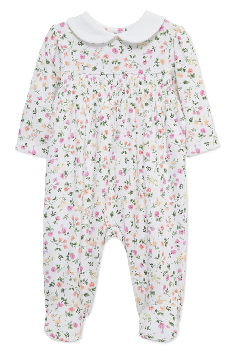 Scatter Floral Pima Cotton Footie (Nordstrom Exclusive), Main, color, PINK MULTI