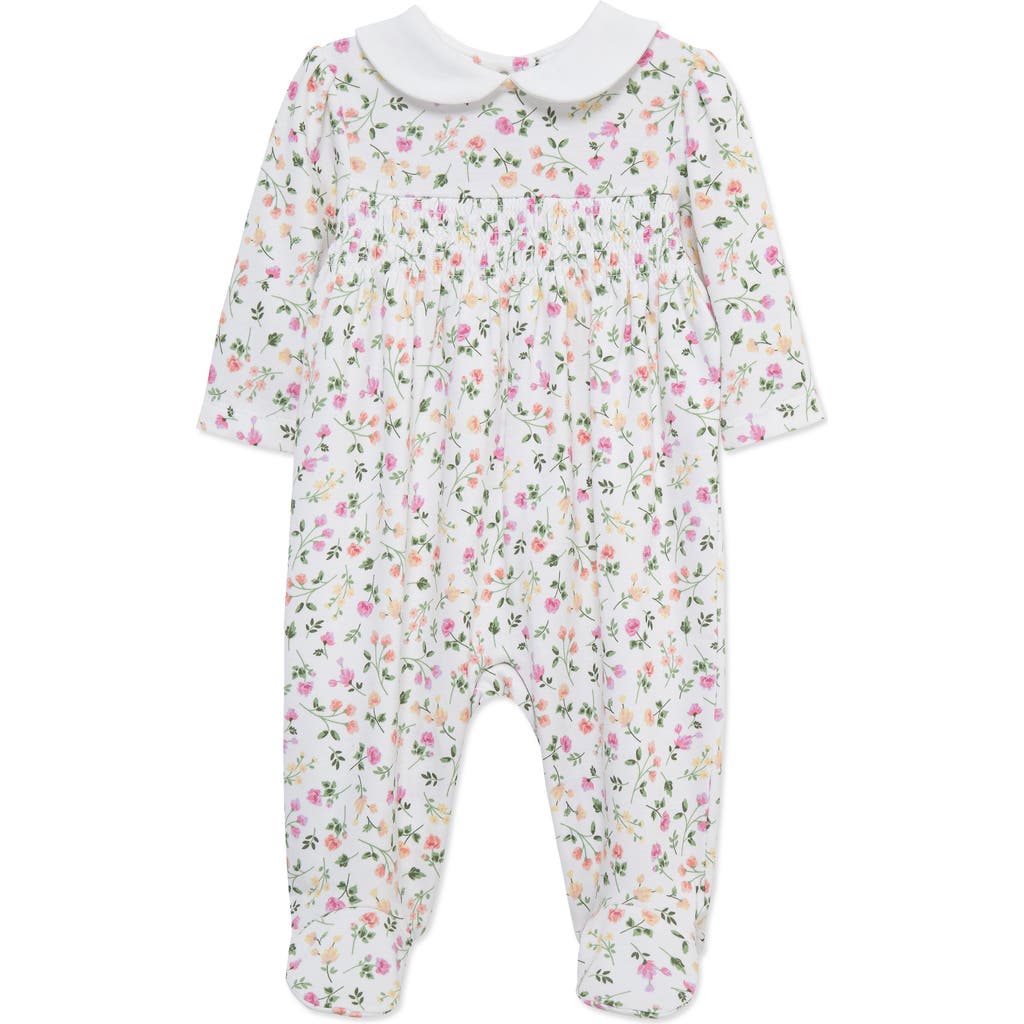 Little Me Scatter Floral Pima Cotton Footie In Multi