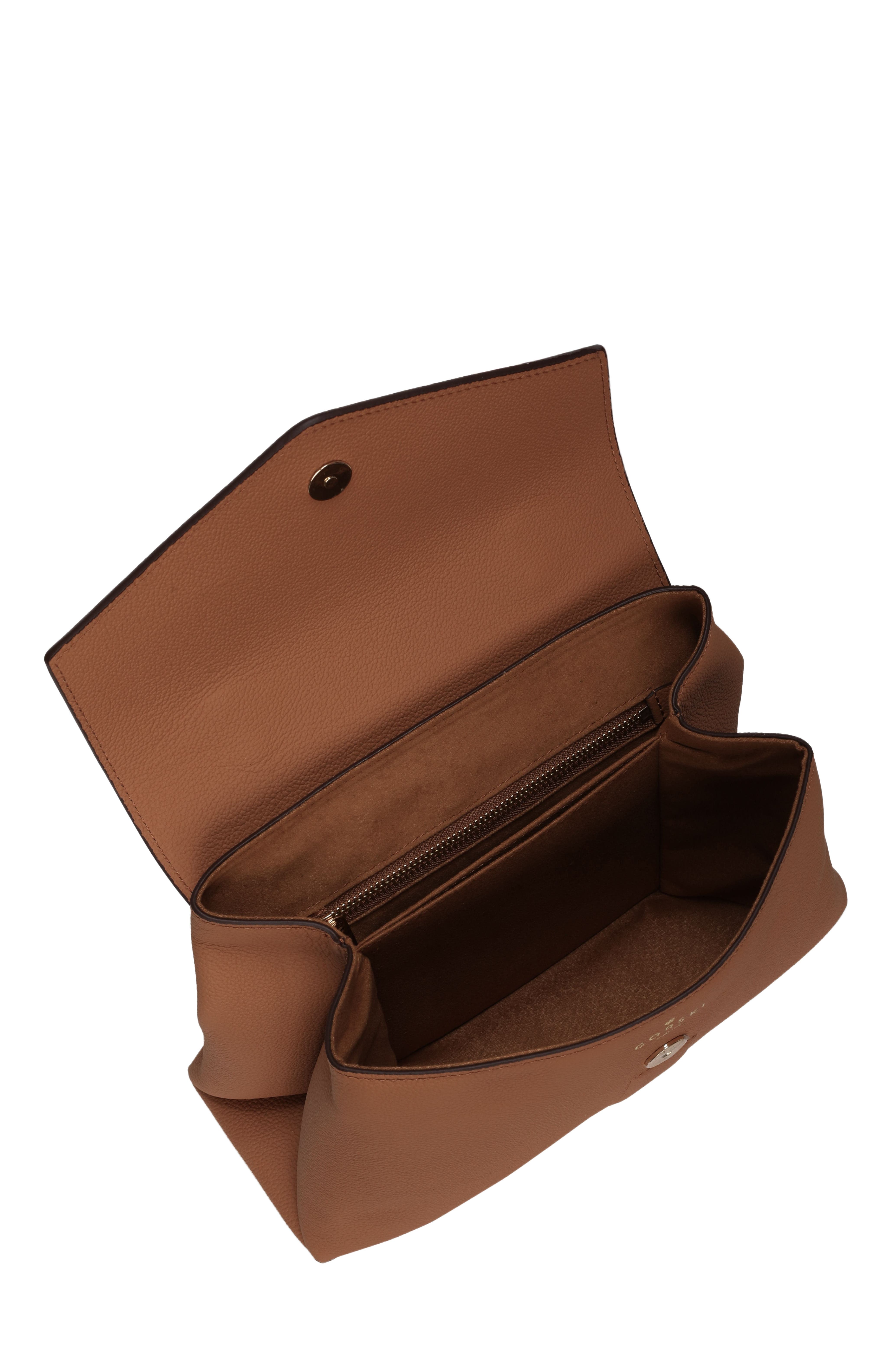 GORSKI Leather Bag with Crossbody Strap, Alternate, color, Tan