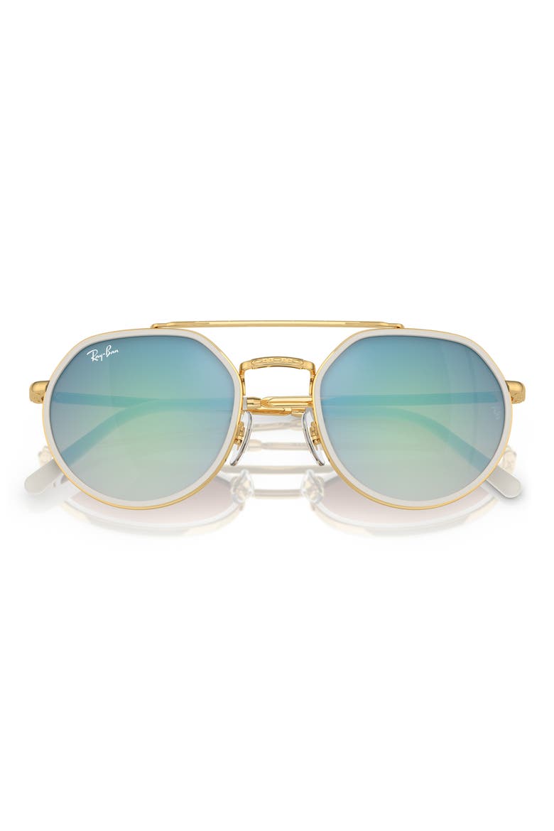 53mm Irregular Sunglasses, Main, color, GOLD FLASH