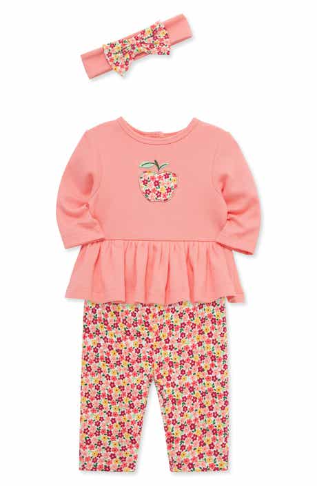Little Me Apple Skirted Bodysuit, Leggings & Headband Set