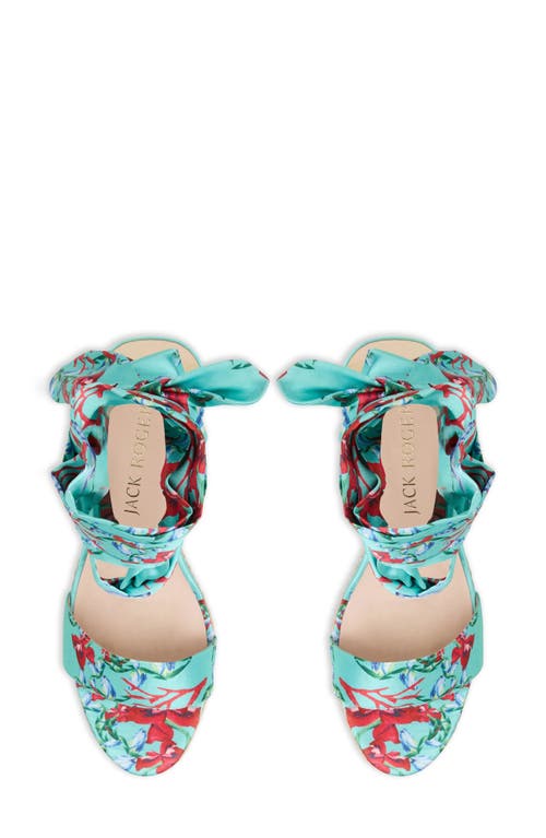 Jack Rogers Deirdre Ankle Wrap Wedge Sandal In Aquamarine Multi