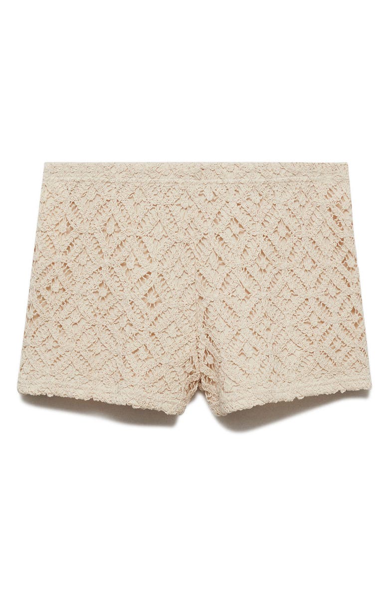 MANGO Open Stitch Shorts, Alternate, color, Beige