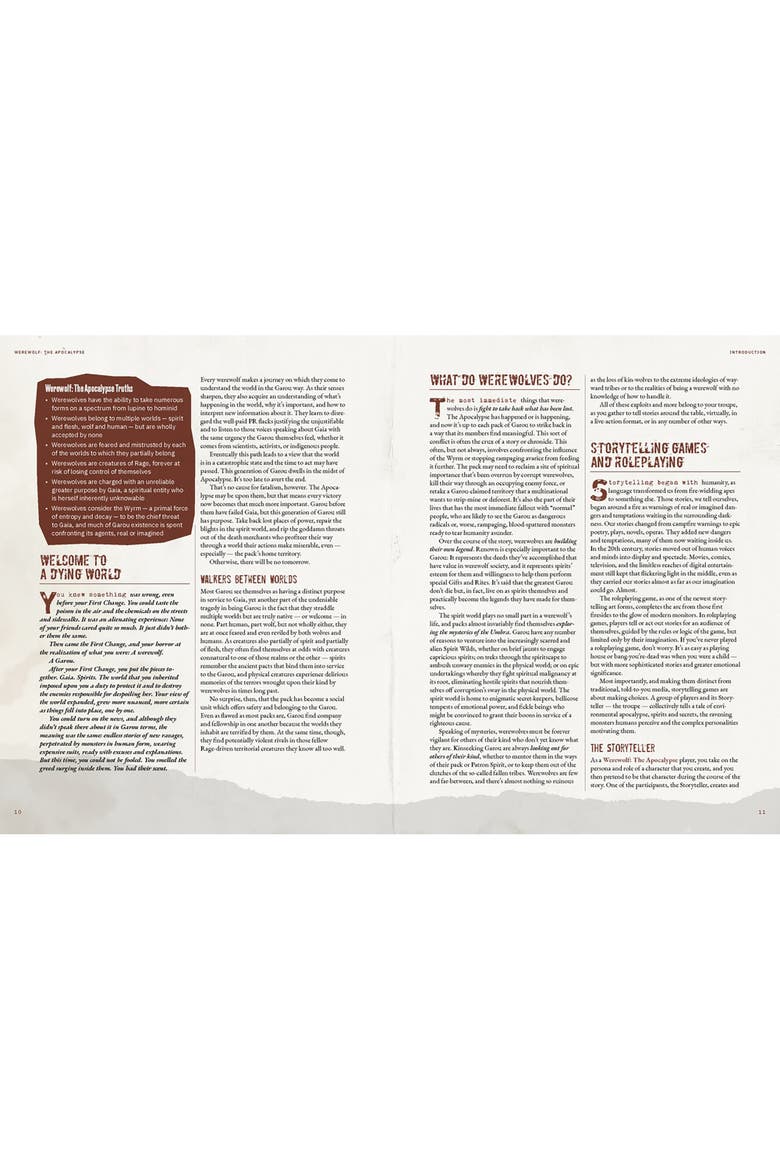 Werewolf The Apocalypse 5Th Edition Core Rulebook Hardcover Rpg Book, Alternate, color, Multicolored