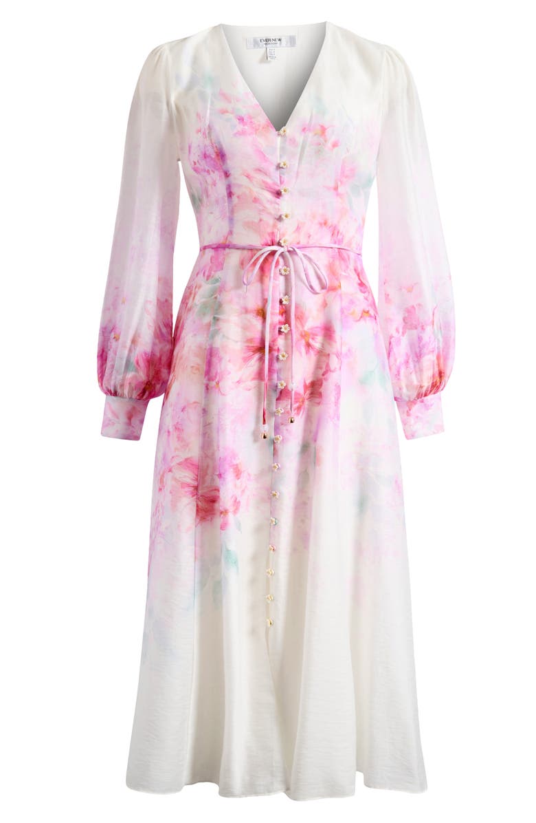 Ever New Kahlani Floral Print Long Sleeve Midi Dress, Alternate, color, 