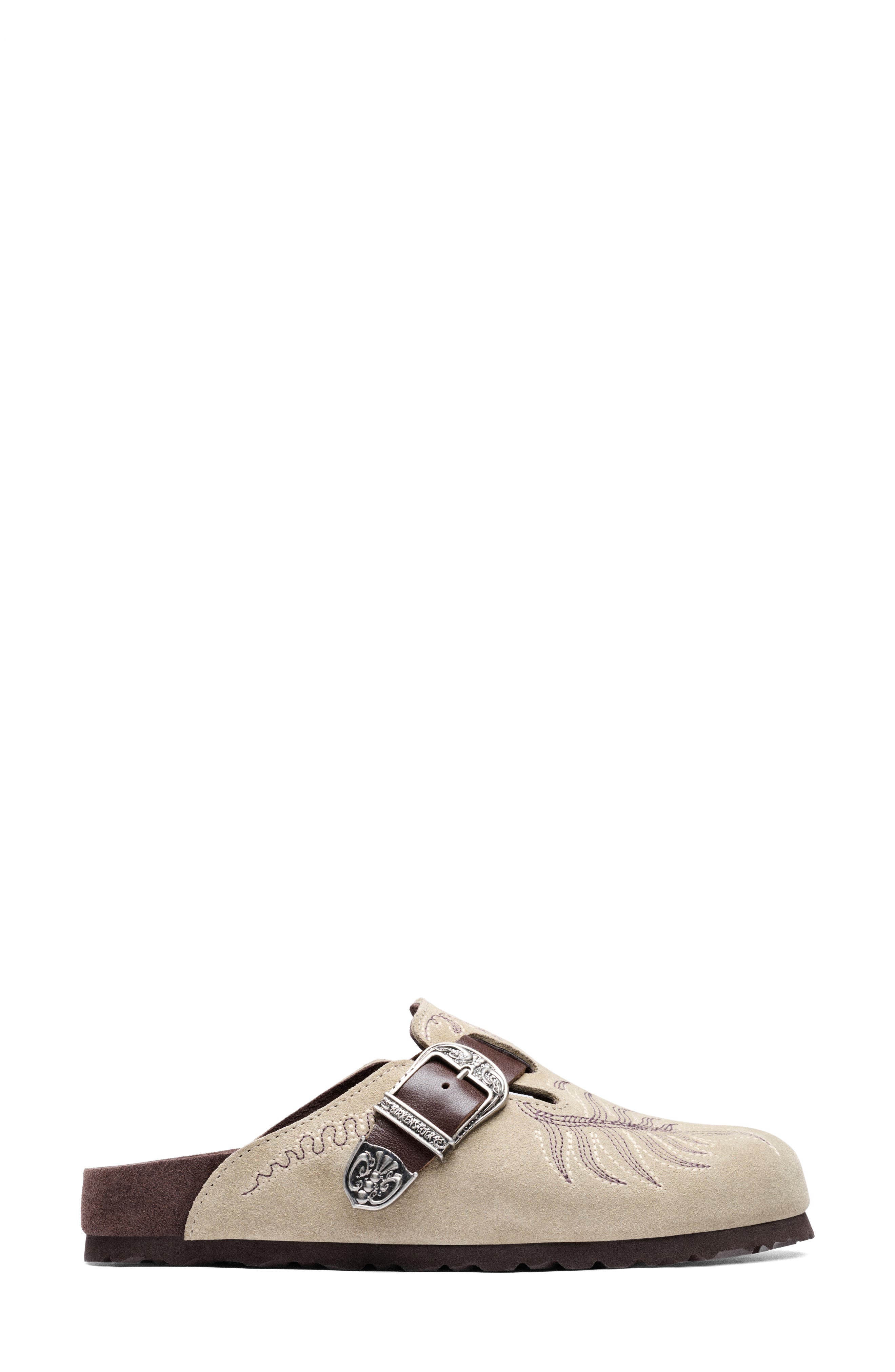x Birkenstock Boston Embroidered Mule, Main, color, M0724 KHAKI