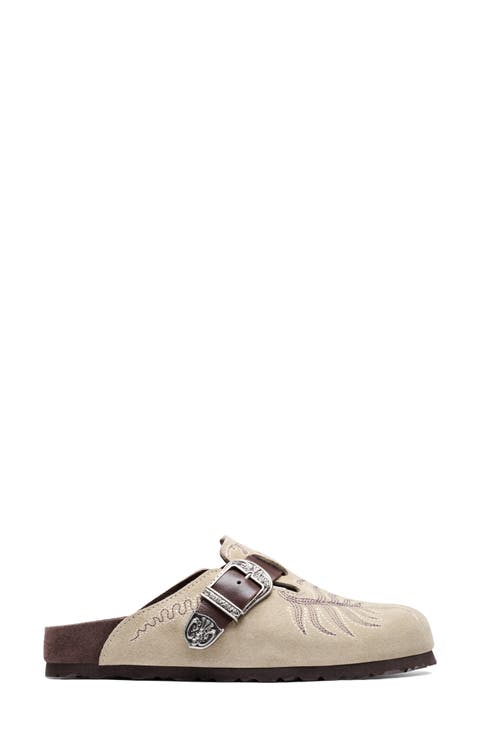 x Birkenstock Boston Embroidered Mule