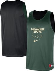 Nike Men's Nike Hunter Green/Black Milwaukee Bucks Courtside Reversible Mesh Practice Jersey