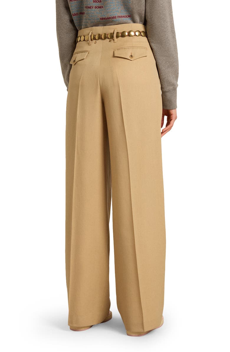 Golden Goose Hollywood Waist Virgin Wool Gabardine Wide Leg Pants, Alternate, color, 