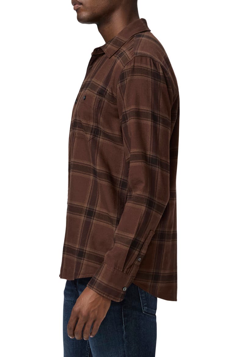 Everett Plaid Flannel Button-Up Shirt, Alternate, color, WEATHERED BRICK