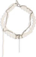 Justine Clenquet Nicole Faux Pearl & Rolo Chain Choker
