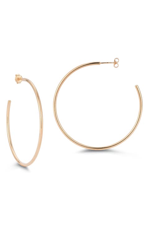 14K Gold Plated Sterling Silver Hoop Earrings