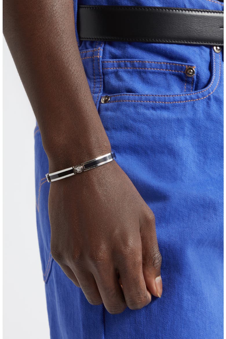 Enamel Cuff Bracelet, Alternate, color, PALLADIUM-BLACK