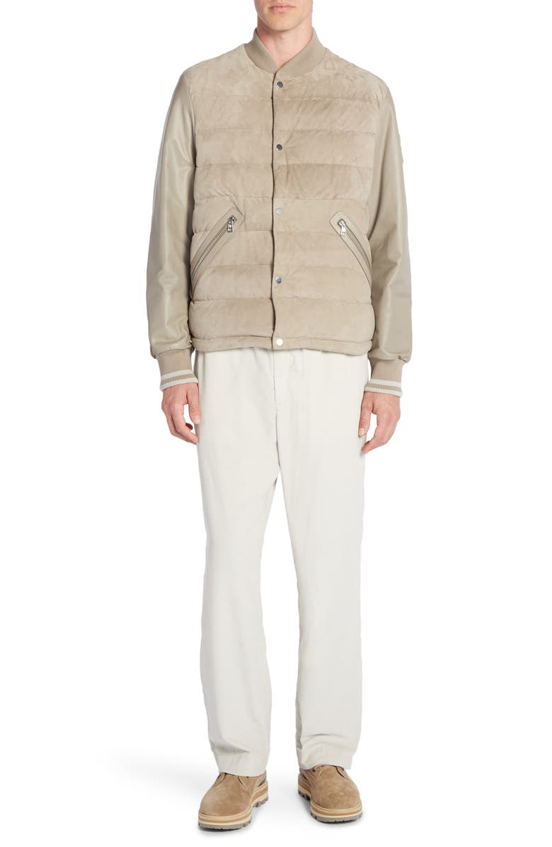 Moncler Chalanches Quilted Leather Down Jacket, Alternate, color, 