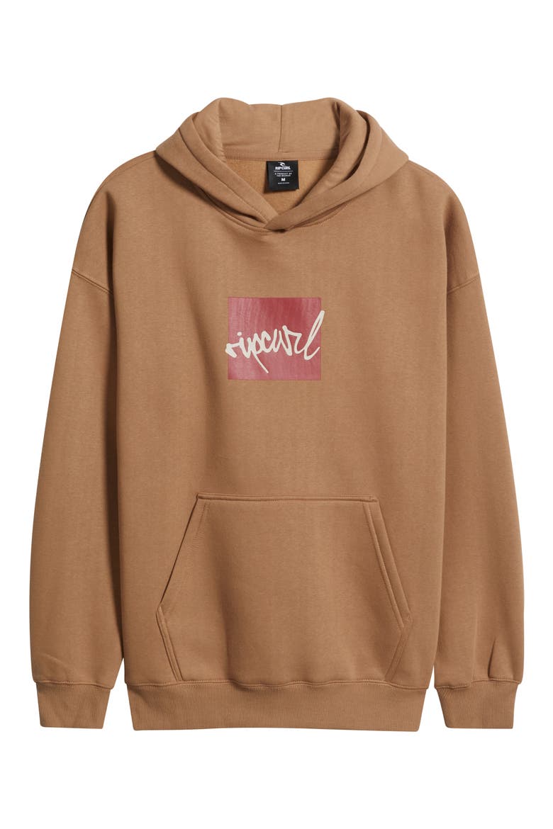 Rip Script Icon Graphic Hoodie, Alternate, color, MOCHA