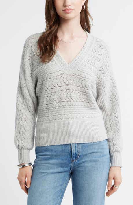 Pointelle Dolman Sleeve Sweater