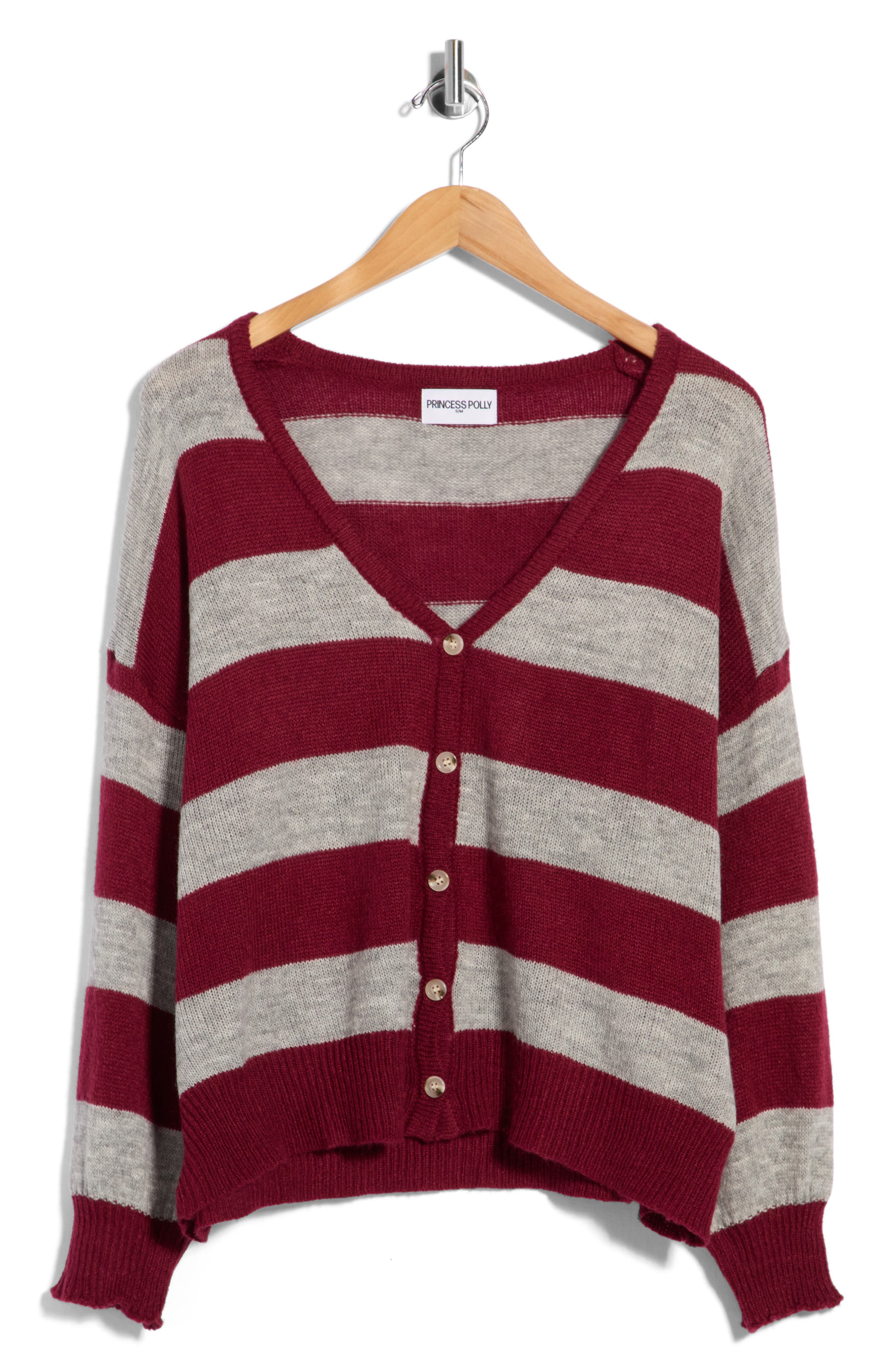 Devvon V-Neck Stripe Cardigan