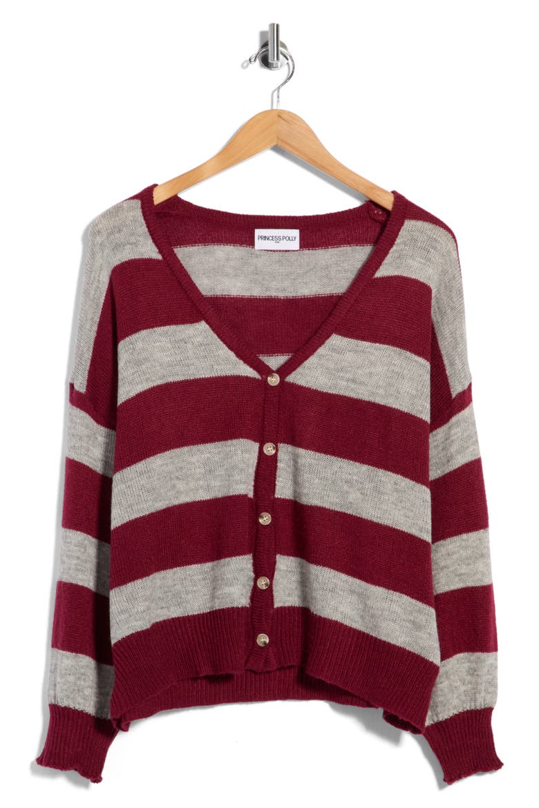 Devvon V-Neck Stripe Cardigan, Main, color, MULTI