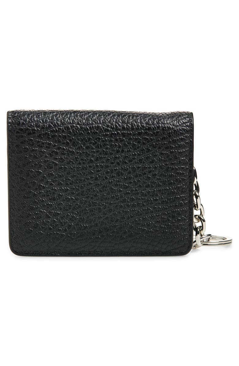 Maison Margiela Leather Card Holder with Key Ring, Alternate, color, Black
