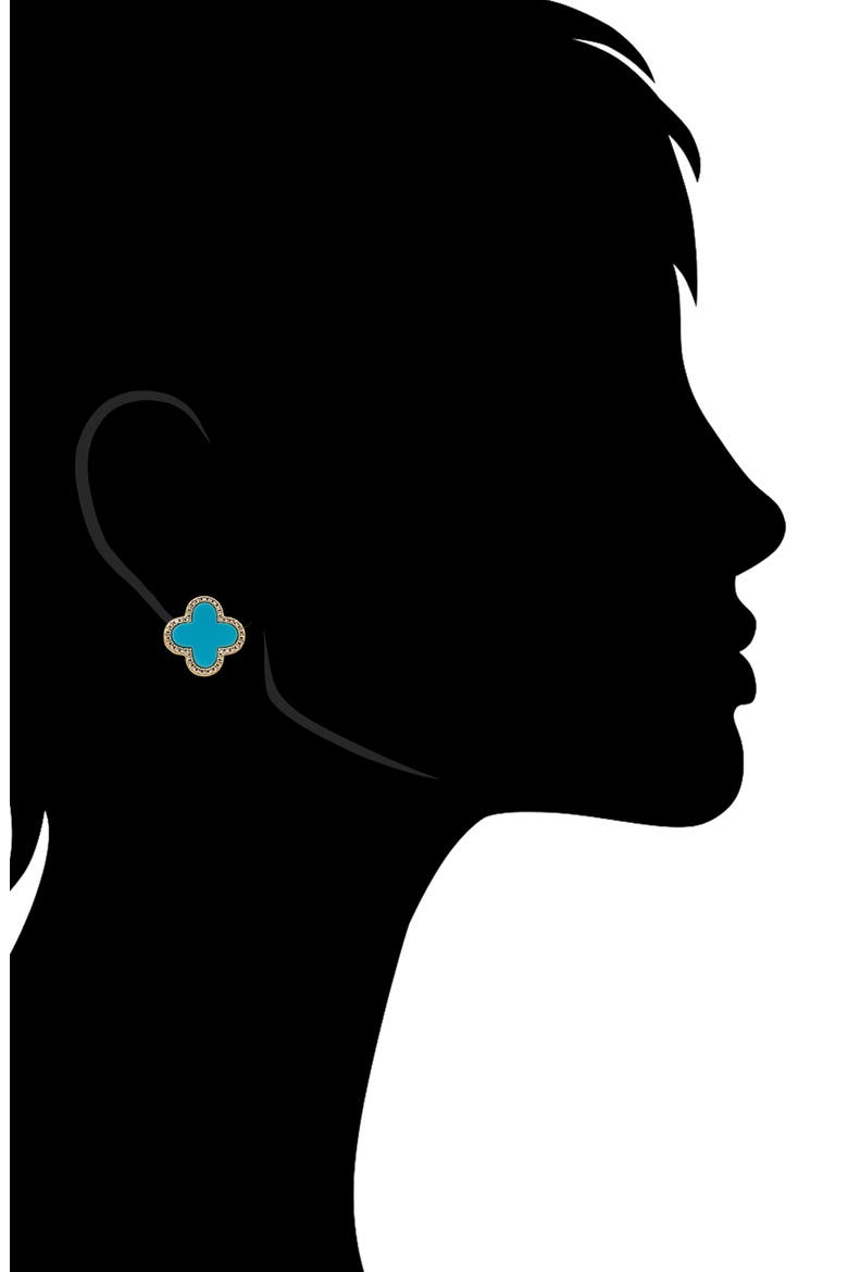 Turquoise Flower Stud Earrings, Alternate, color, TURQUOISE