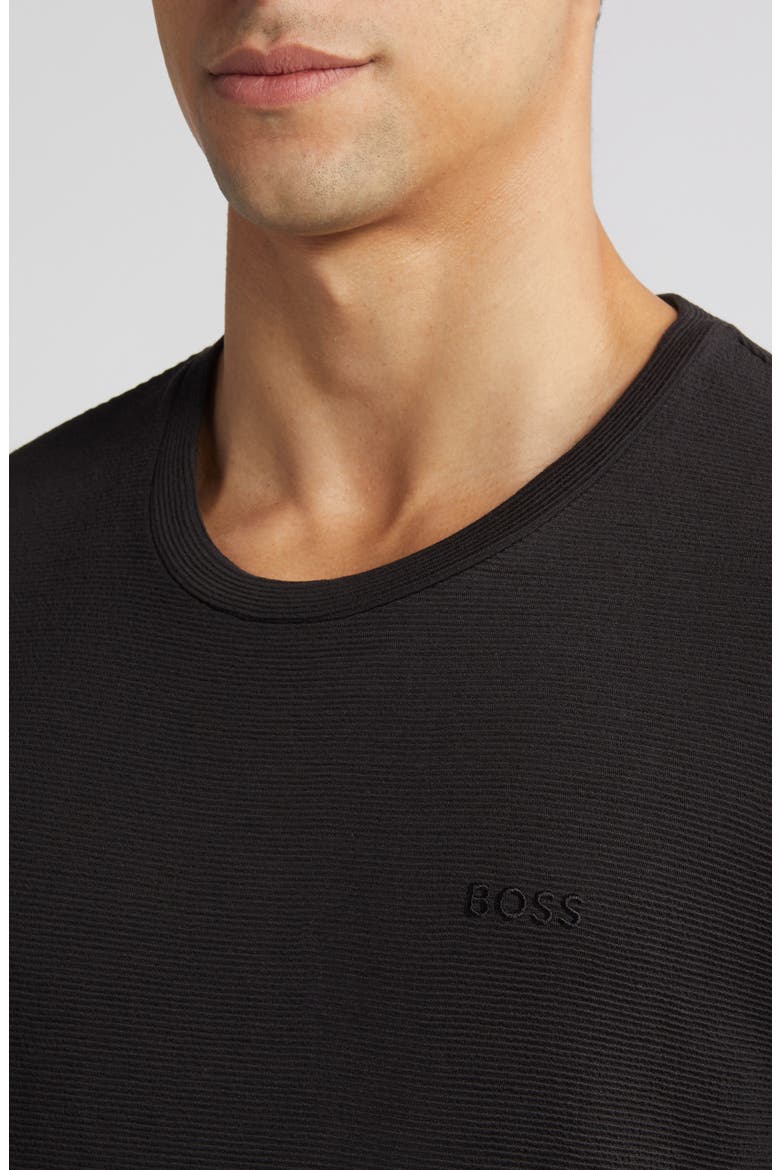 Ribbed Pajama Top, Alternate, color, BLACK