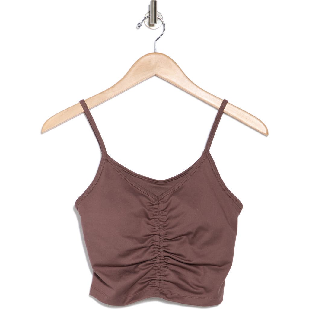 Marika Paige Longline Ruched Bralette In Peppercorn