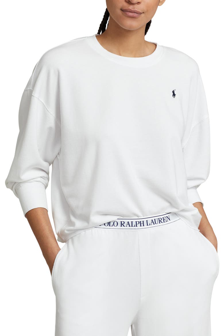 Sweatshirt & Wide Leg Pajamas, Alternate, color, WHITE CLOUD