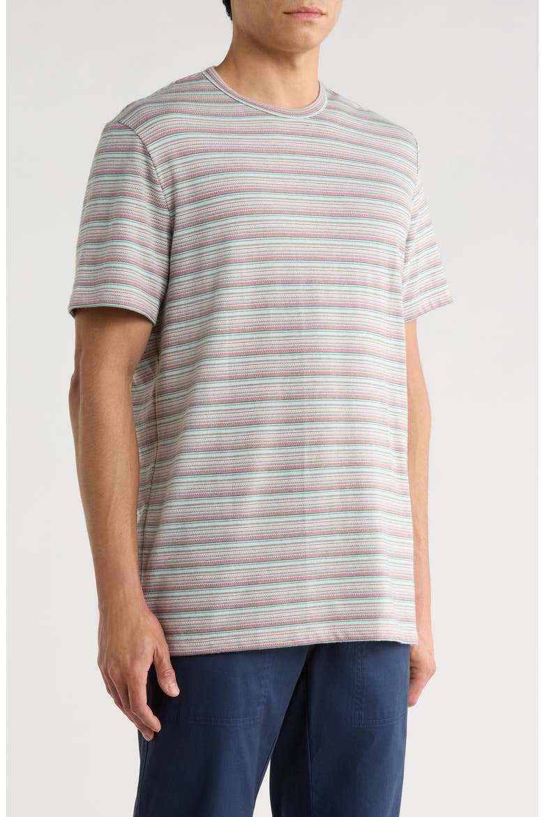 Signature Jacquard Stripe T-Shirt, Alternate, color, PINK/ AQUA MULTI