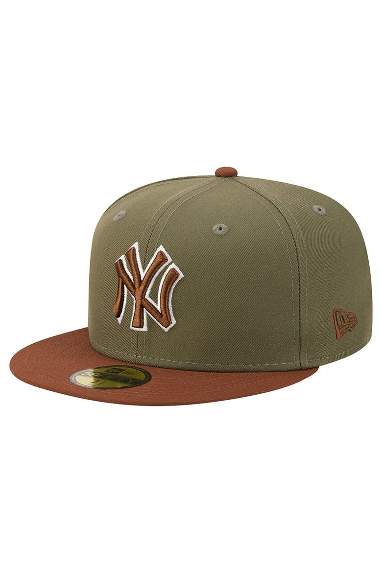 Men's New Era Olive/Brown New York Yankees Color Pack 59FIFTY Fitted Hat, Main, color, Olive