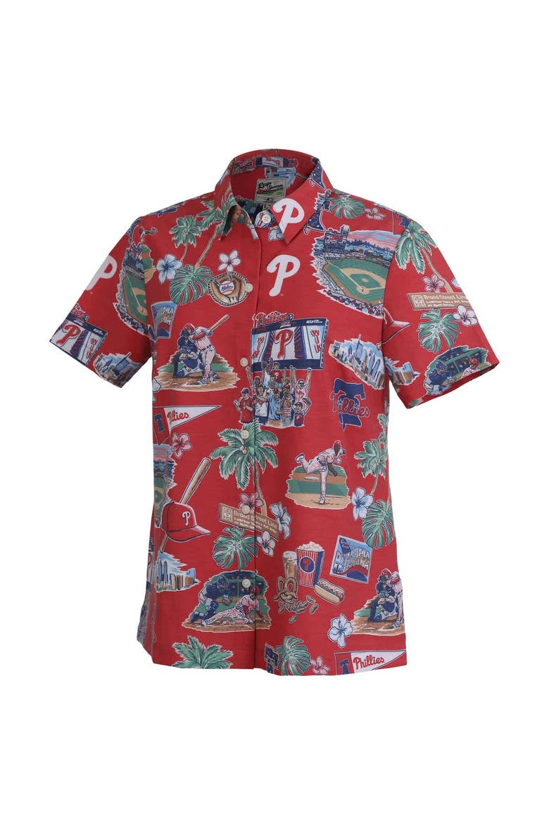 Women's Reyn Spooner  Red Philadelphia Phillies Scenic Button-Up Top, Alternate, color, Red