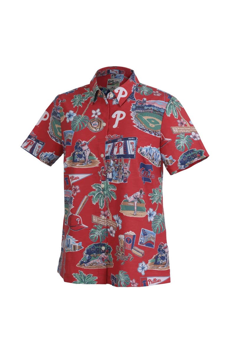 Reyn Spooner Women's Reyn Spooner Red Philadelphia Phillies Scenic Button-Up Top, Alternate, color, Red