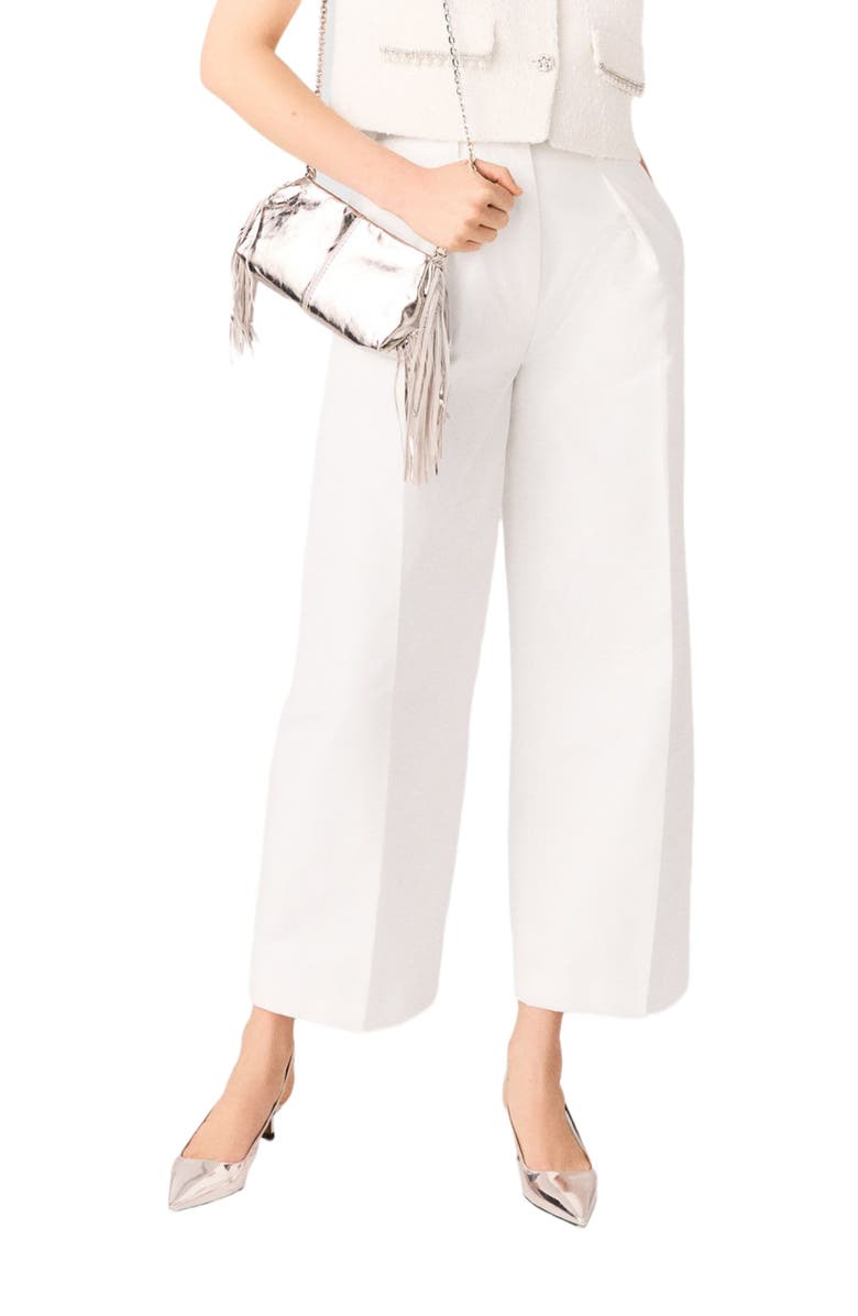maje Balloon suit trousers, Main, color, White