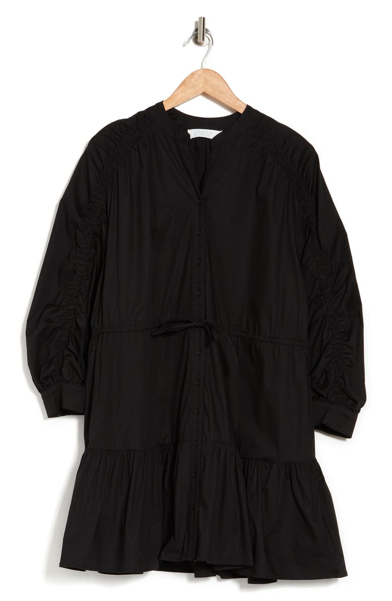 ASTR the Label Ruched Shirtdress, Alternate, color,