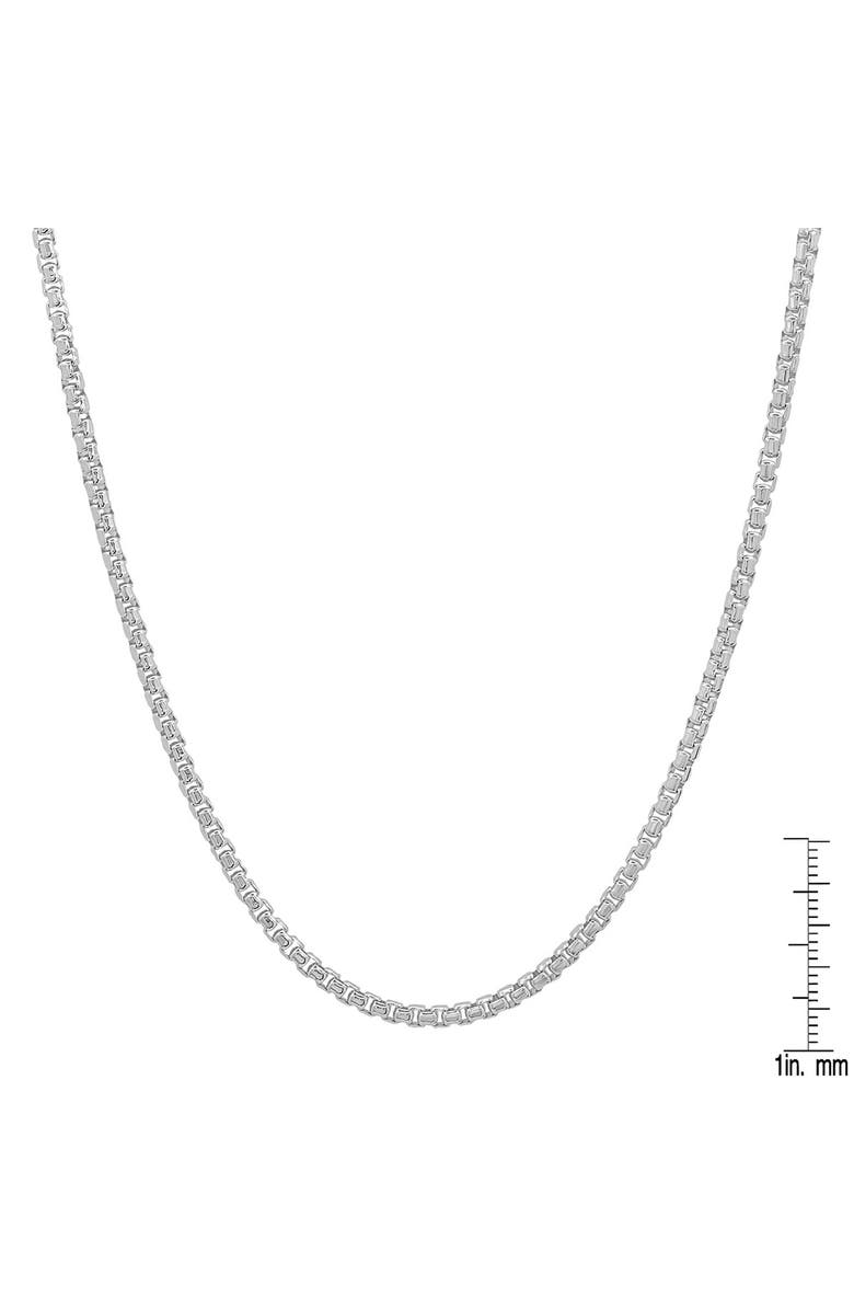 HMY JEWELRY Italian Round Box Chain Necklace, Alternate, color, Silver