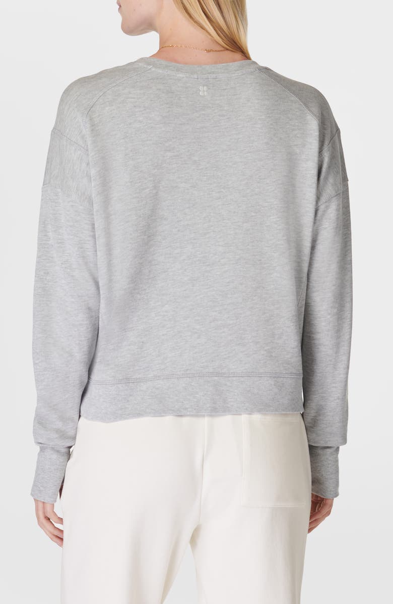 Sweaty Betty After Class Organic Cotton Blend Longline Sweatshirt, Alternate, color, Light Grey