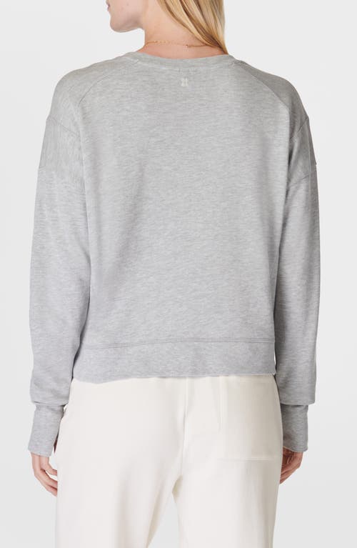 Shop Sweaty Betty After Class Organic Cotton Blend Longline Sweatshirt In Light Grey Marl
