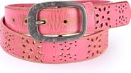 OLD TREND Blooming Genuine Leather Perforated Floral Vintage Belt