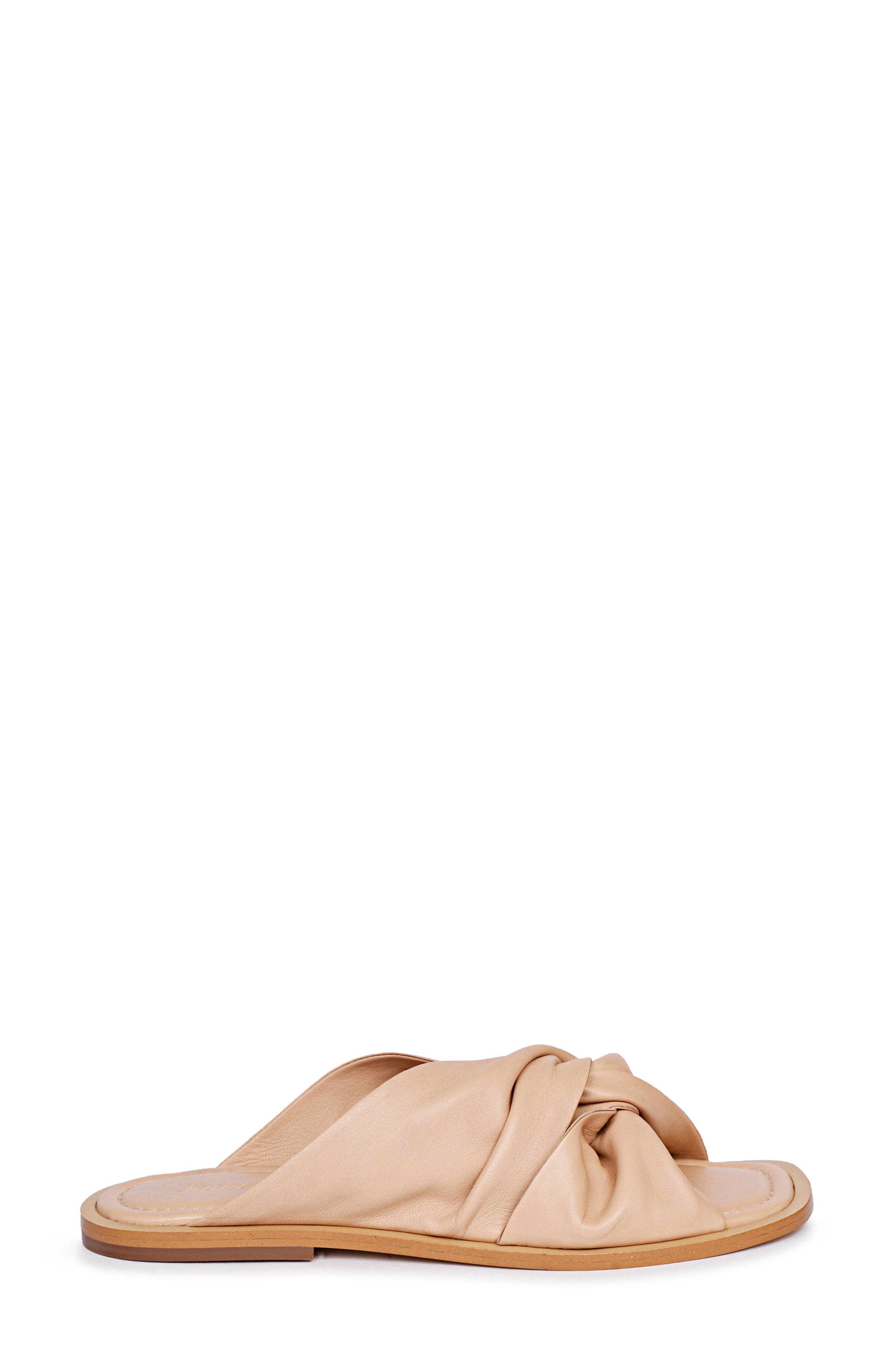 Taylor Leather Crisscross Slide Sandal, Alternate, color, BEIGE