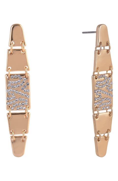 Pavé Crystal Linear Drop Earrings