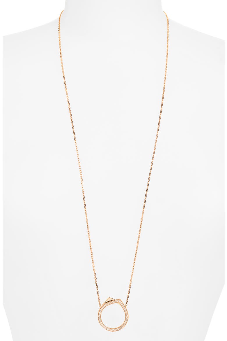 Antifer Long Pendant Necklace, Alternate, color, ROSE GOLD