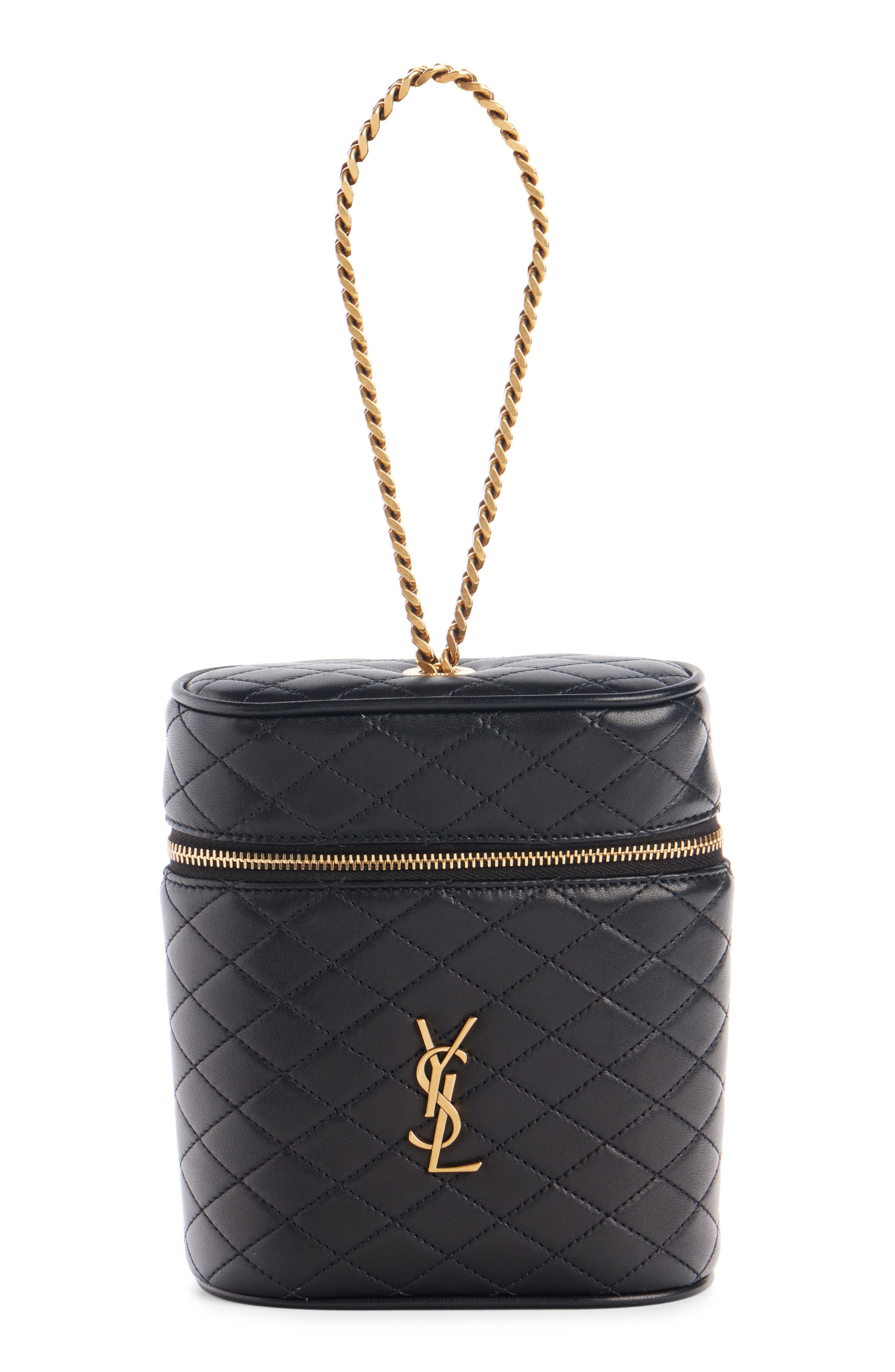 Saint Laurent Gaby Leather Vertical Vanity Bag (Women) | Nordstrom