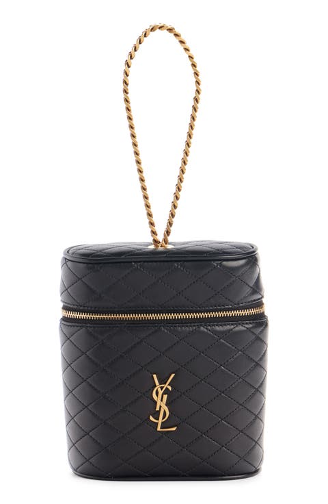 Gaby Leather Vertical Vanity Bag