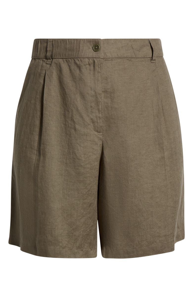 Eileen Fisher Organic Linen Walking Shorts, Main, color, Walnut