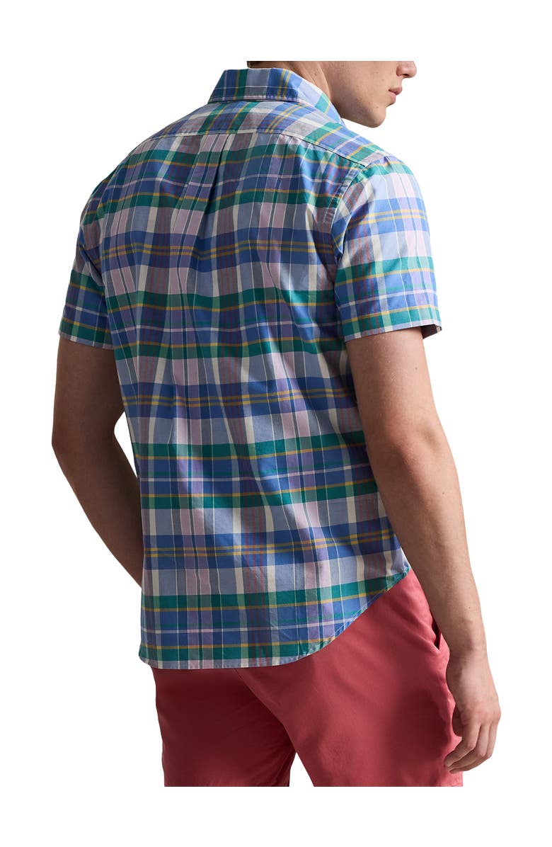Polo Ralph Lauren Big & Tall Plaid Oxford Sport Shirt V2, Alternate, color, Wht Jwel Blue Multi